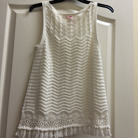 Lilly Pulitzer Brooklin Sweater Tank, Resort White, size Small - Picture 4 of 5